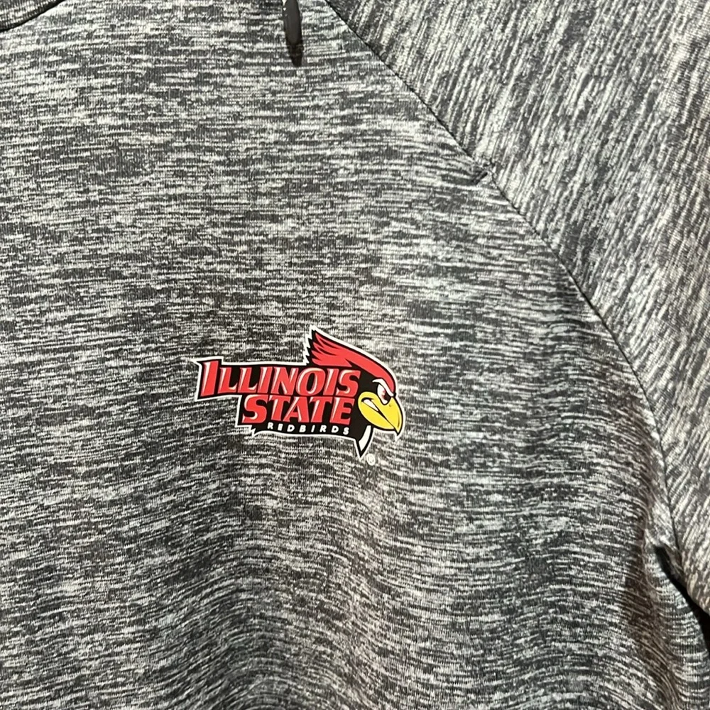Nike Women's Gray Long Sleeve Top with hood. Illinois state logo.  Size M